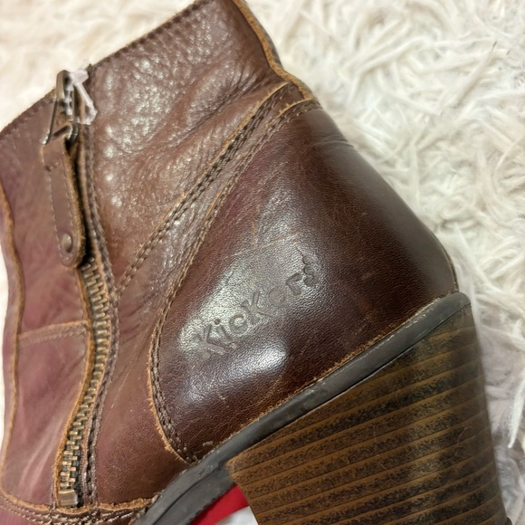Kickers Soft Leather zip Ankle Boots Booties brown size 9 US - Picture 11 of 12